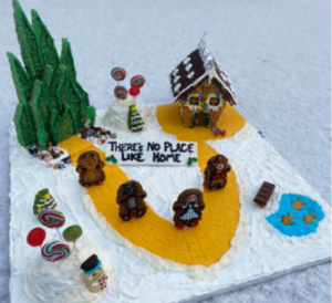 Gingerbread House featuring "There's No Place Like Home" slogan, by Valley First - Armstrong branch.