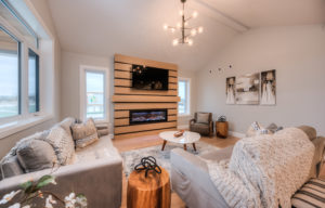 Living room in home at “Granwood Gate” Net Zero Community by WrightHaven Homes – Elora, ON