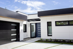 Angular exterior of Linda Vista Net Zero Home by Hasler Homes Ltd.