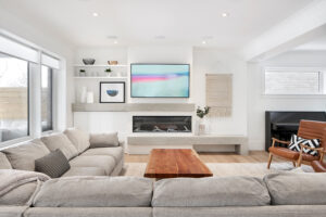 White Pine Project living room by Sinclair Homes